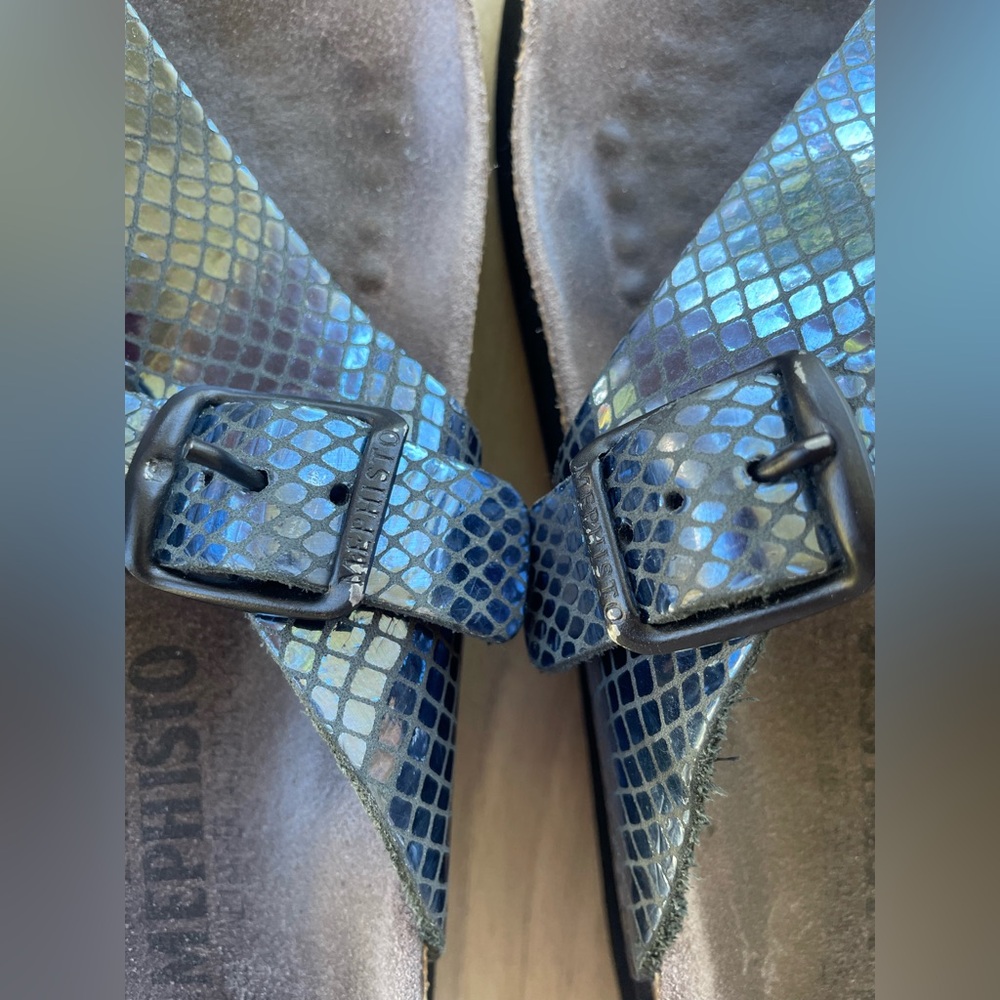 Mephisto Metallic Snake Print Sandals - Picture 6 of 10